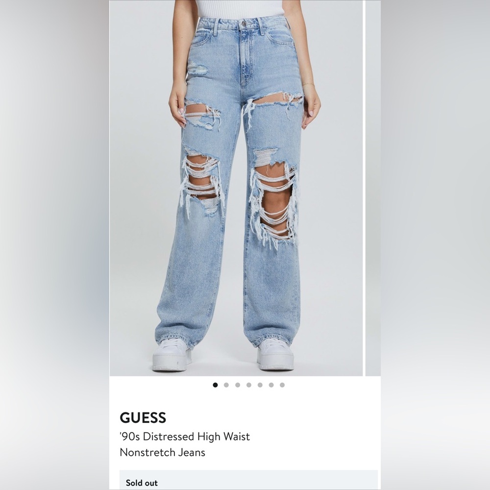 Guess 90s high rise distressed jeans - Picture 3 of 10